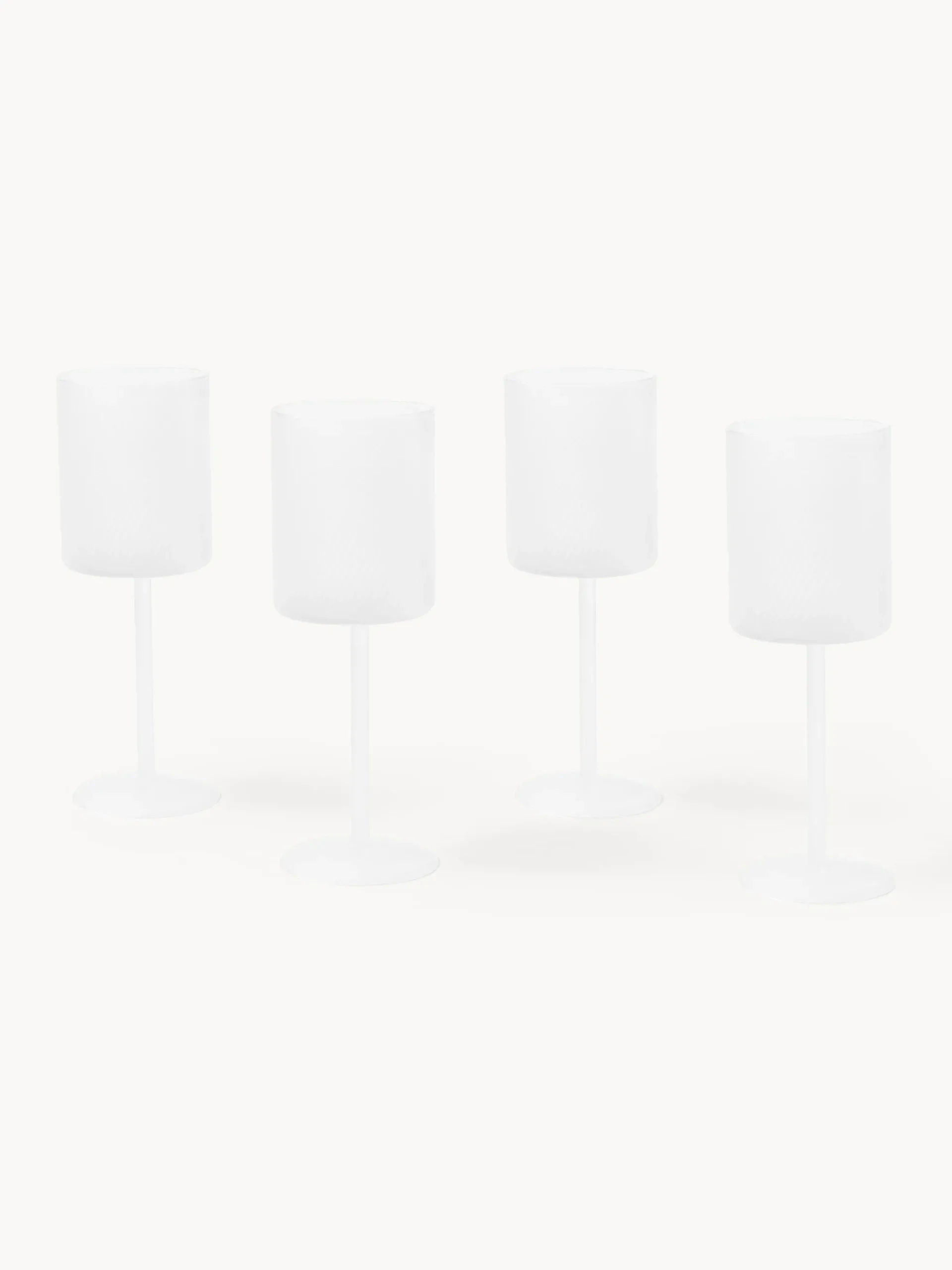 Set di 4 bicchieri da vino bianco in vetro soffiato Limon