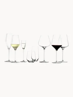 Set di 6 bicchieri da vino bianco in cristallo Quadrophil