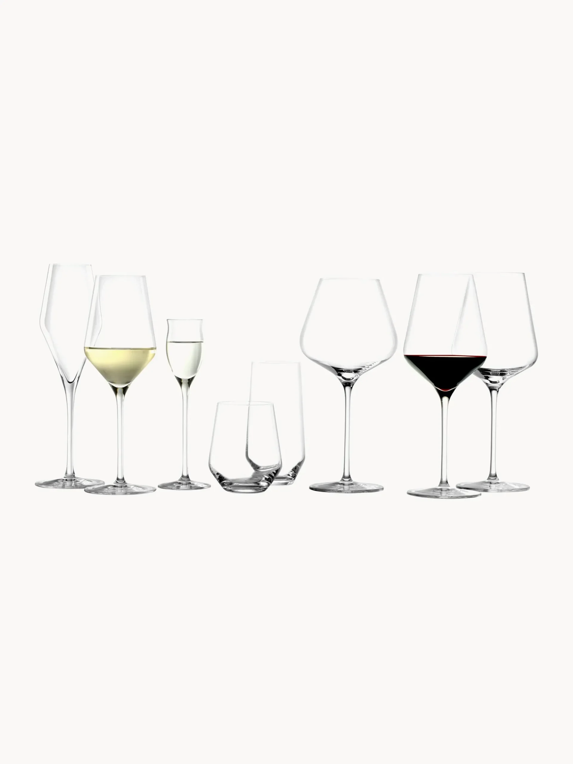 Set di 6 bicchieri da vino bianco in cristallo Quadrophil