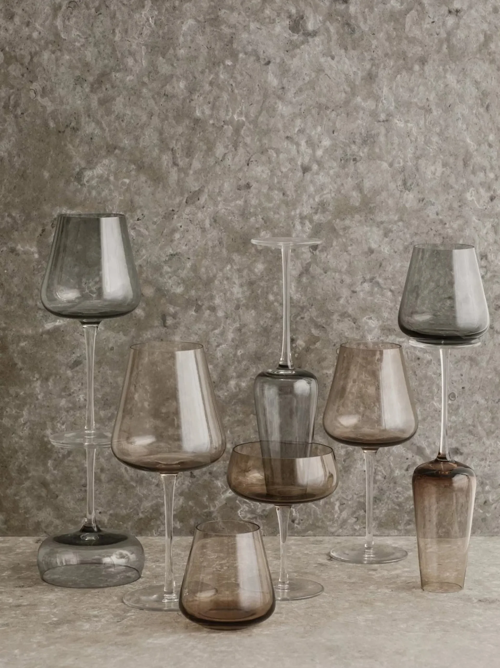 Set di 2 bicchieri da vino bianco in vetro soffiato Belo