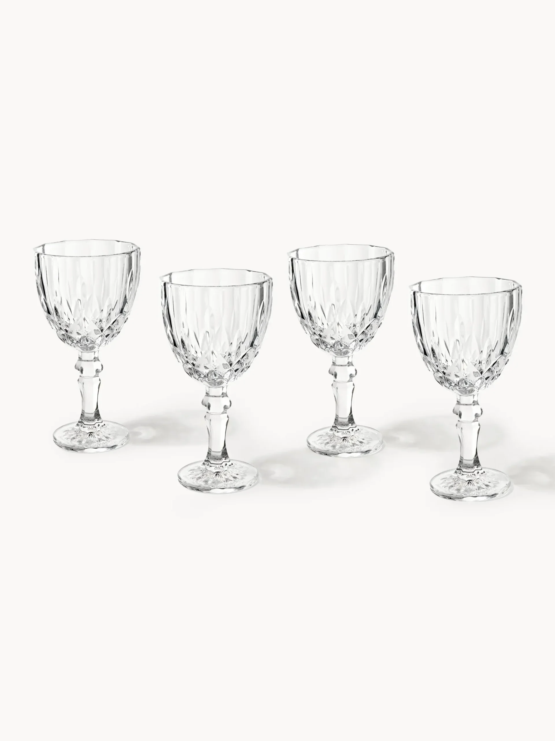 Set di 4 bicchieri da vino con scanalatura in rilievo George
