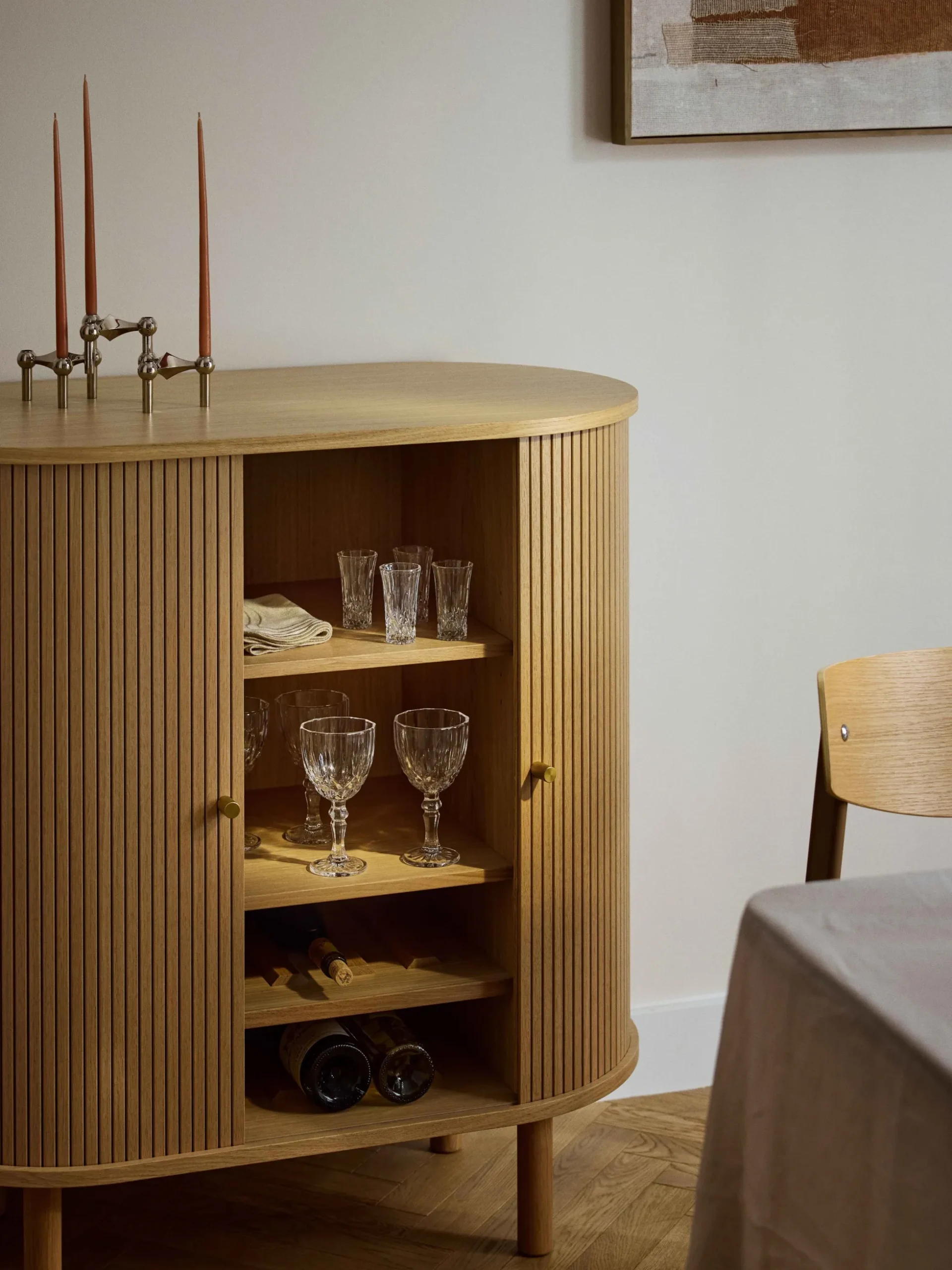 Set di 4 bicchieri da vino con scanalatura in rilievo George