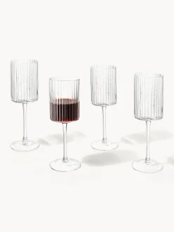 Set di 4 bicchieri da vino in vetro soffiato Aleo
