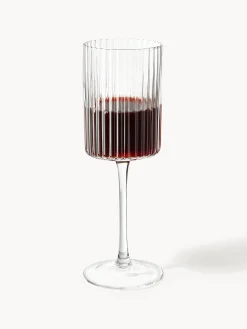 Set di 4 bicchieri da vino in vetro soffiato Aleo