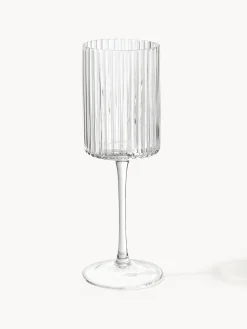 Set di 4 bicchieri da vino in vetro soffiato Aleo