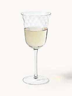 Set di 4 bicchieri da vino in vetro soffiato Swirl
