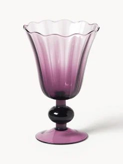 Set di 4 bicchieri da vino in vetro soffiato Tulya