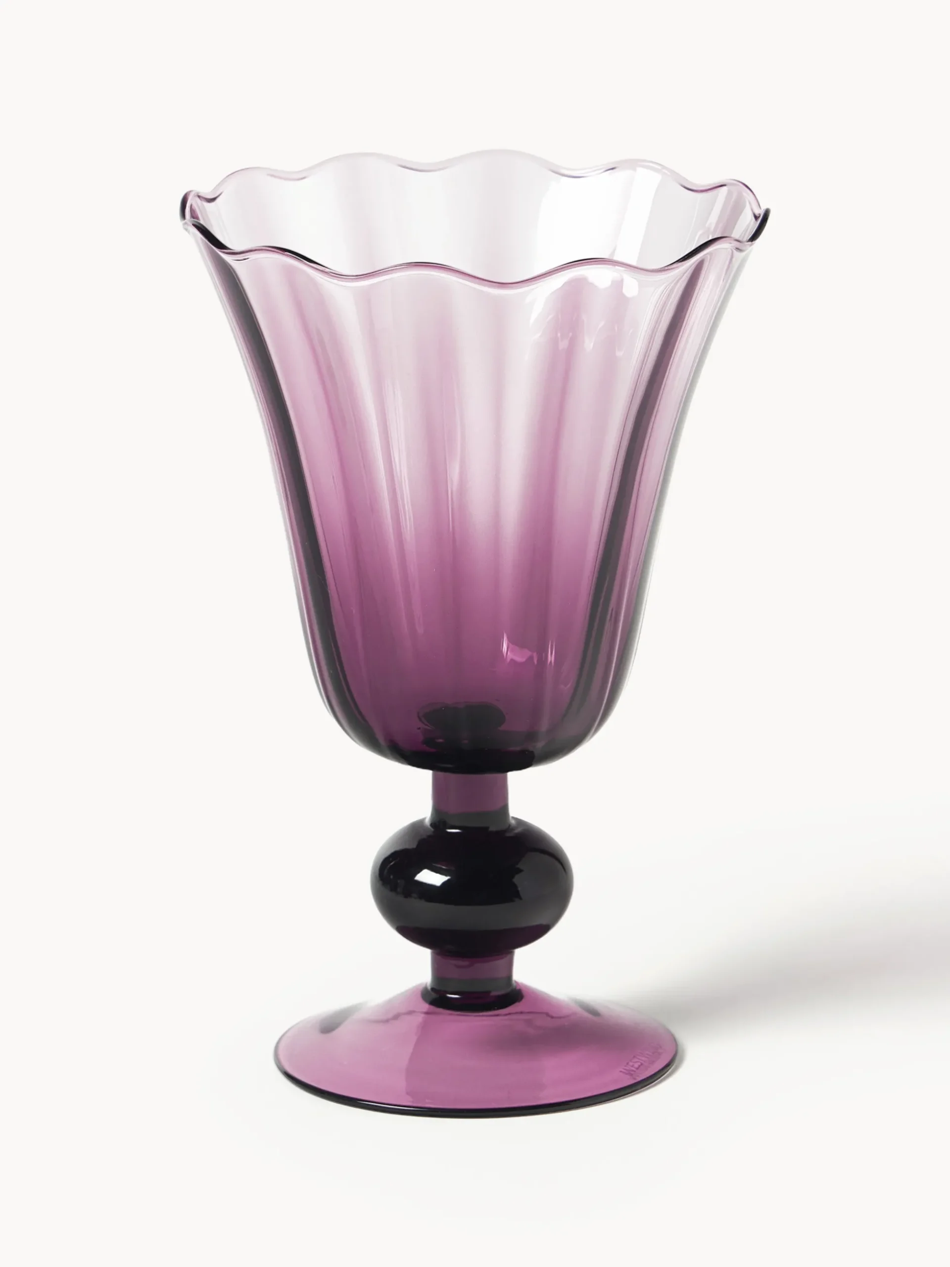Set di 4 bicchieri da vino in vetro soffiato Tulya