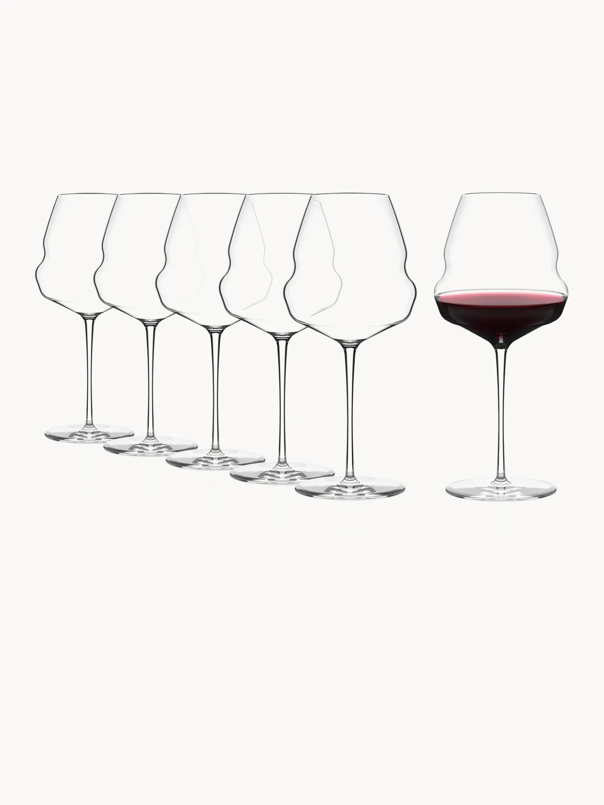 Set di 6 bicchieri da vino rosso in cristallo Cocoon