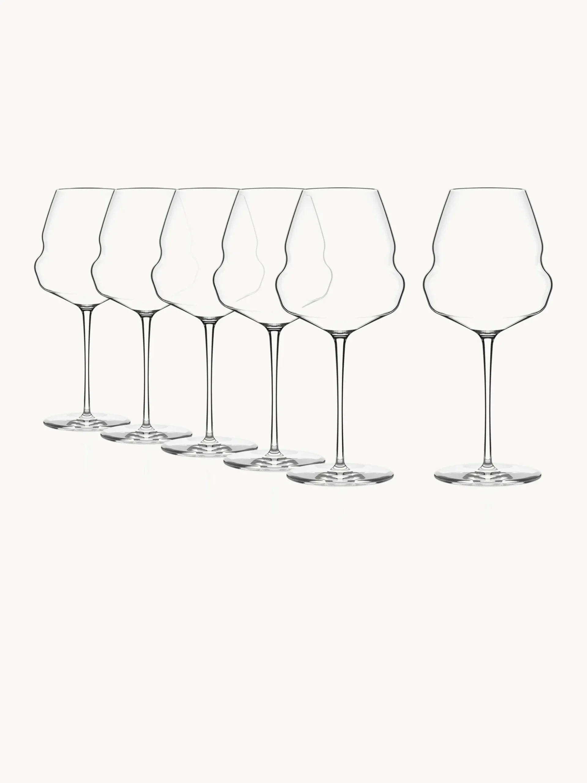 Set di 6 bicchieri da vino rosso in cristallo Cocoon