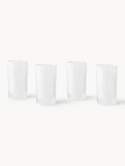Set di 4 bicchieri highball con motivo in rilievo Bicchi