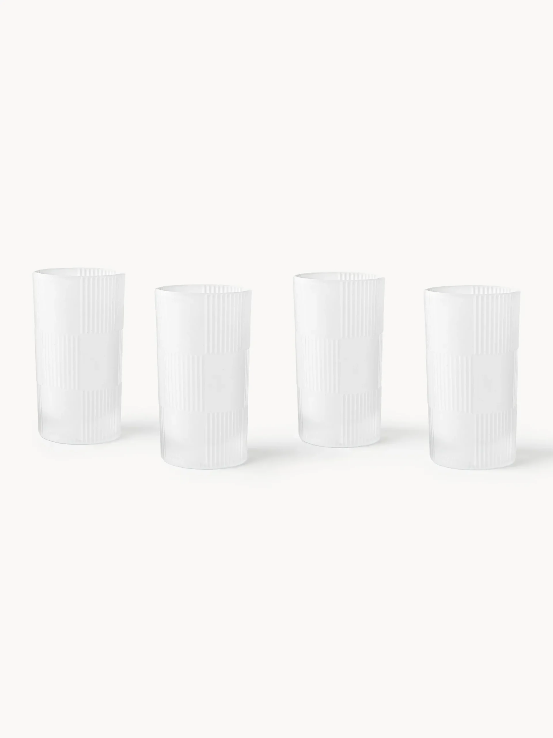 Set di 4 bicchieri highball con motivo in rilievo Bicchi