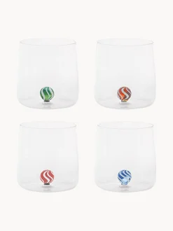 Set di 4 bicchieri in vetro borosilicato fatti a mano Bilia Candy