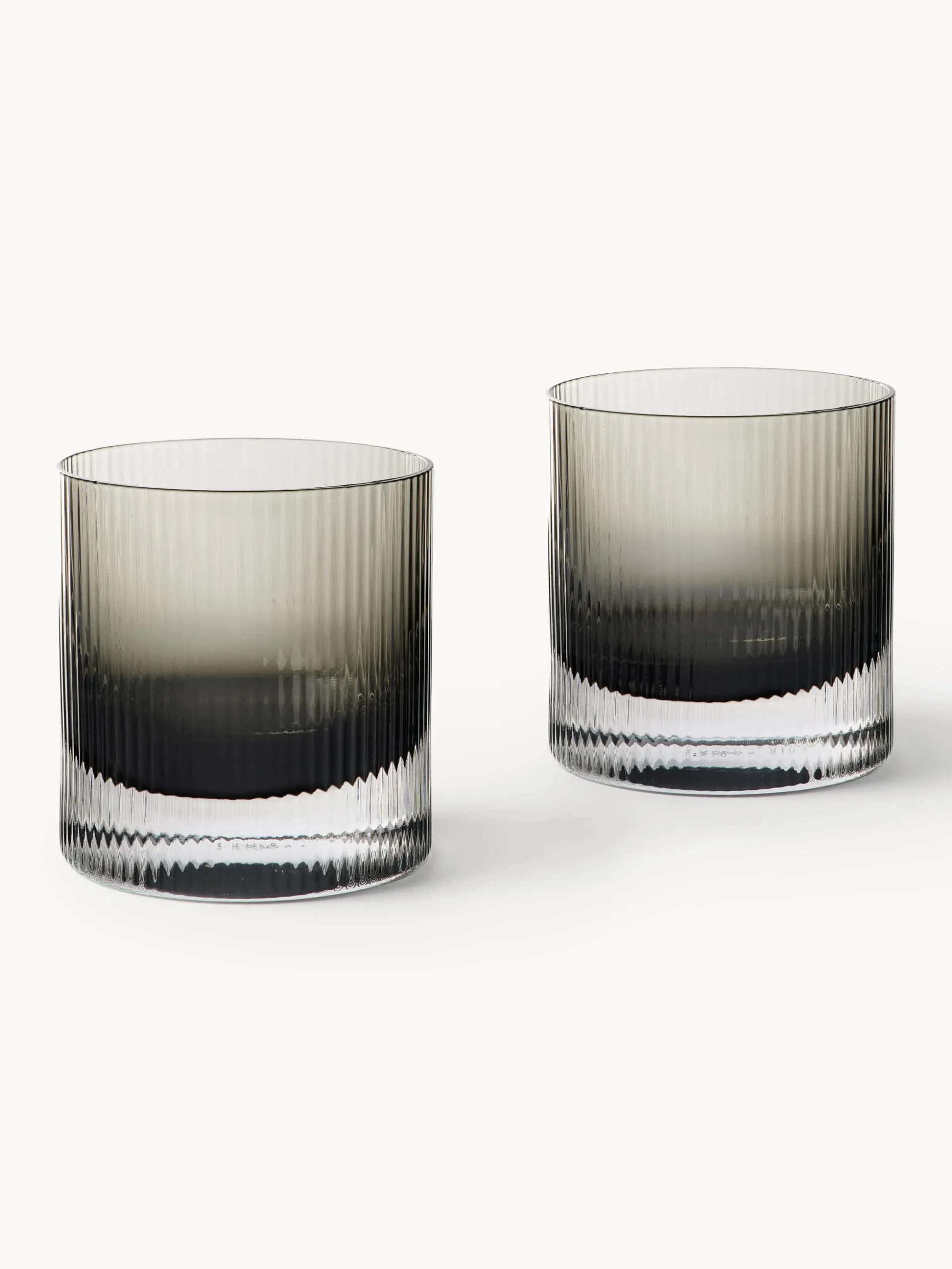 Set di 2 bicchieri in vetro soffiato Ripple