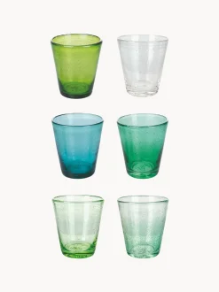 Set di 6 bicchieri in vetro soffiato con bollicine d'aria Cancun