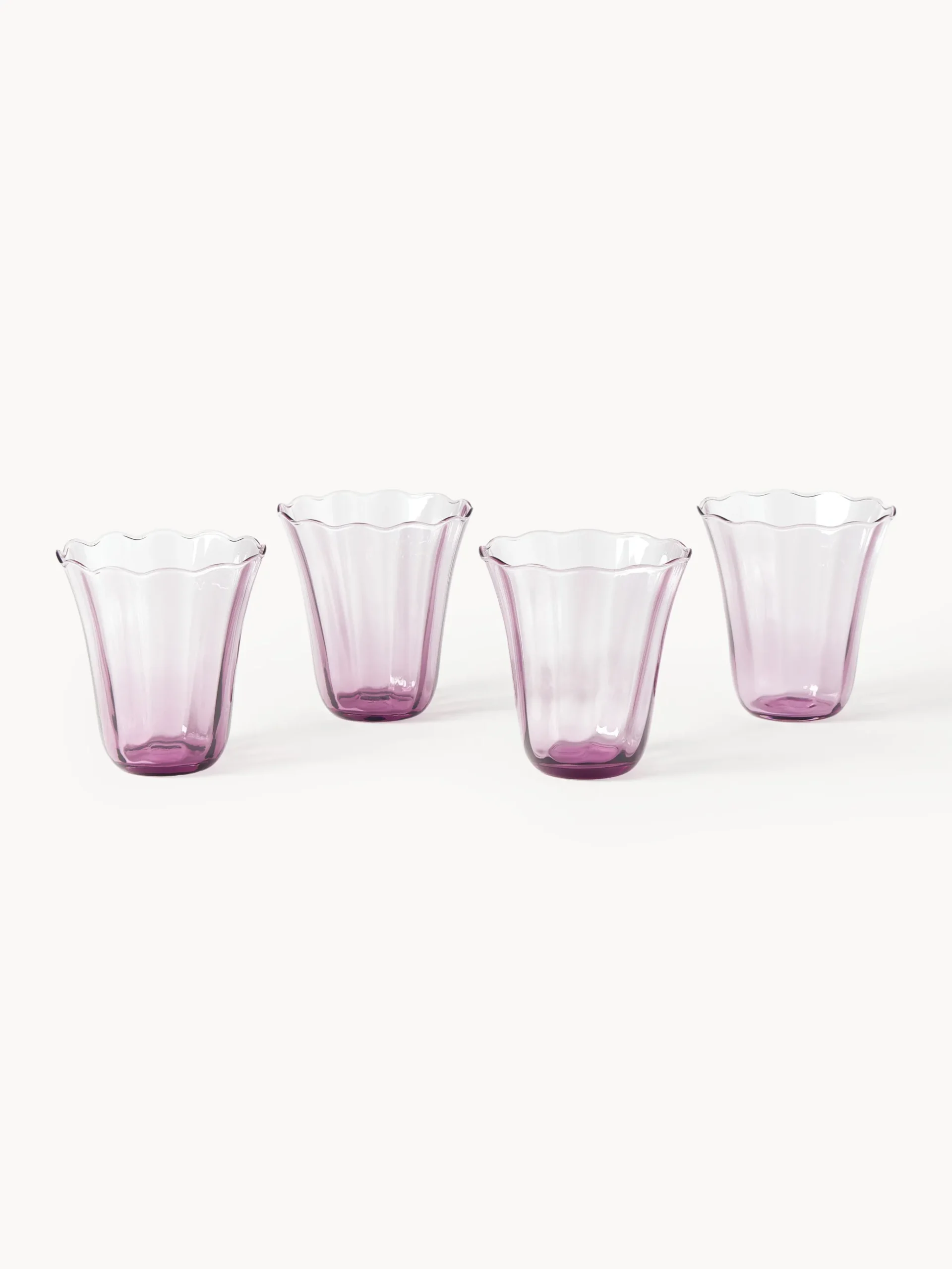 Set di 4 bicchieri in vetro soffiato Tulya