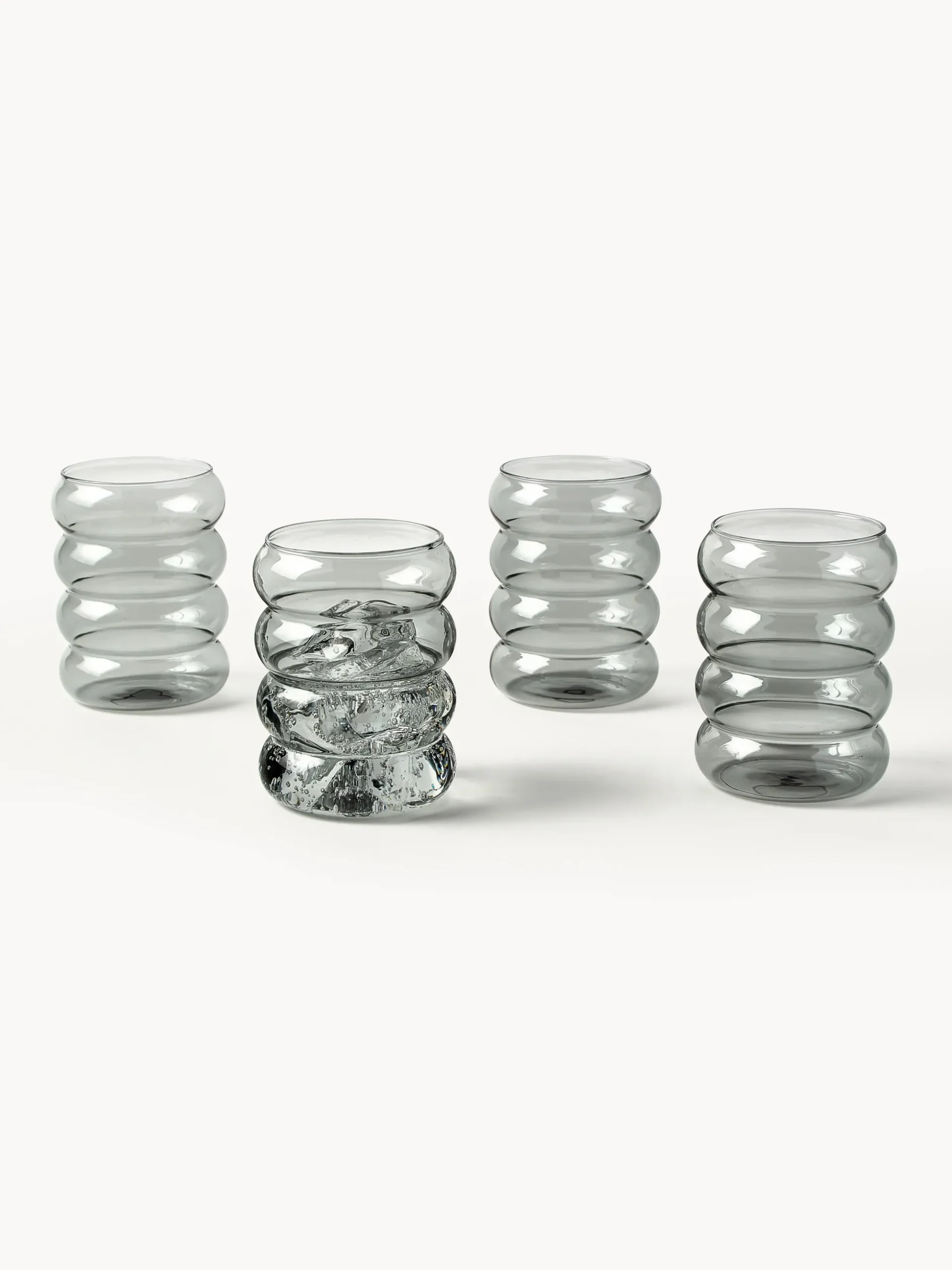 Set di 4 bicchieri in vetro soffiato borosilicato Bubbly