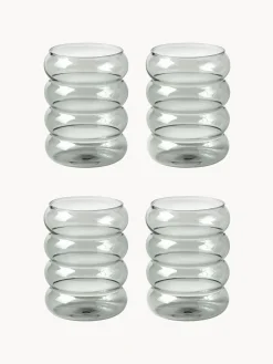 Set di 4 bicchieri in vetro soffiato borosilicato Bubbly