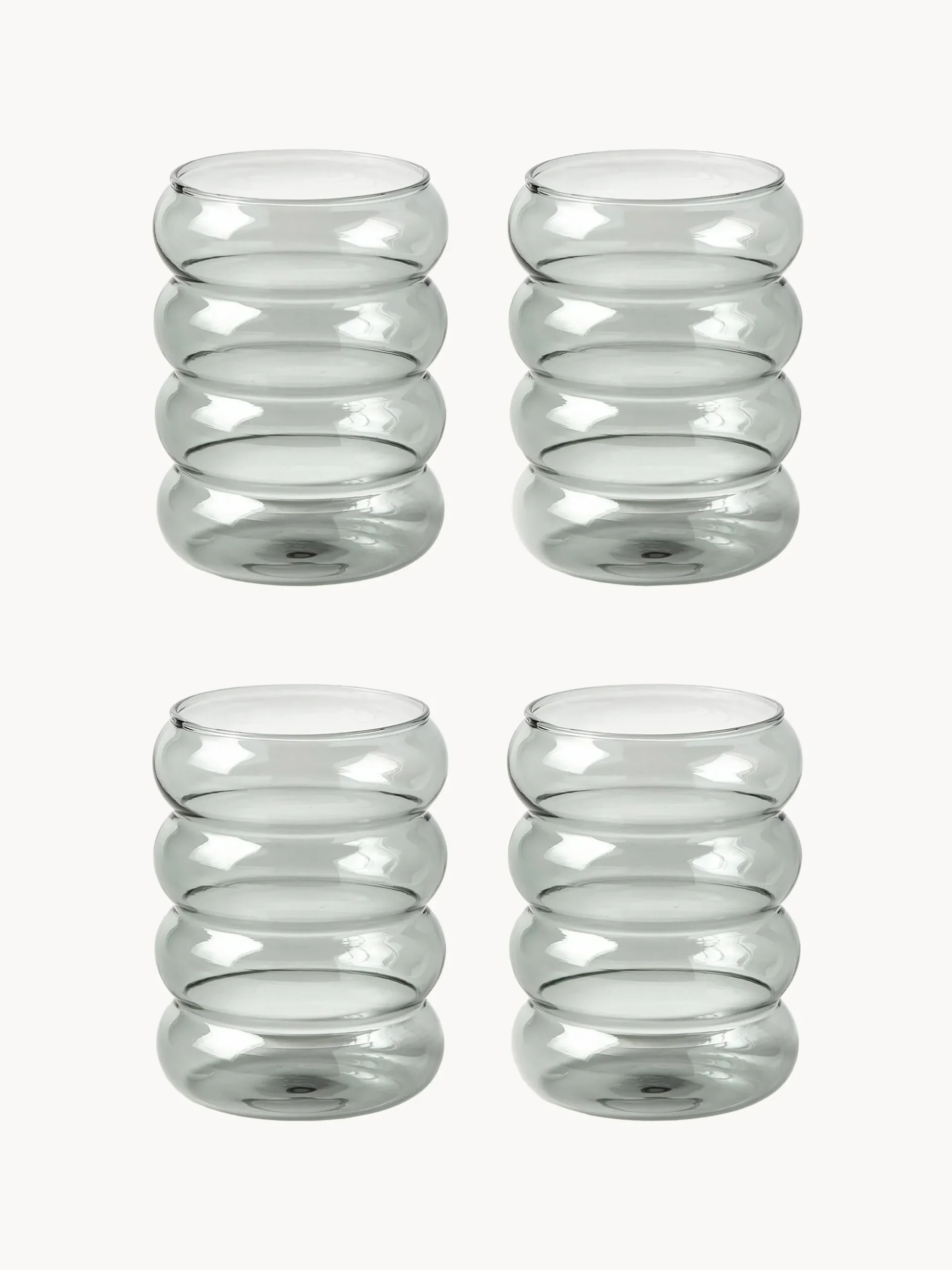 Set di 4 bicchieri in vetro soffiato borosilicato Bubbly