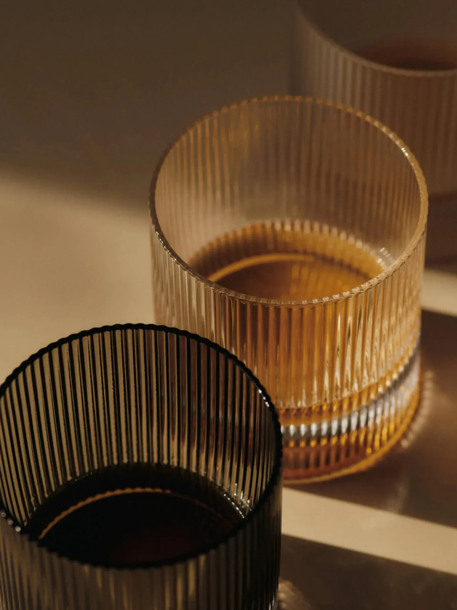 Set di 2 bicchieri in vetro soffiato Ripple