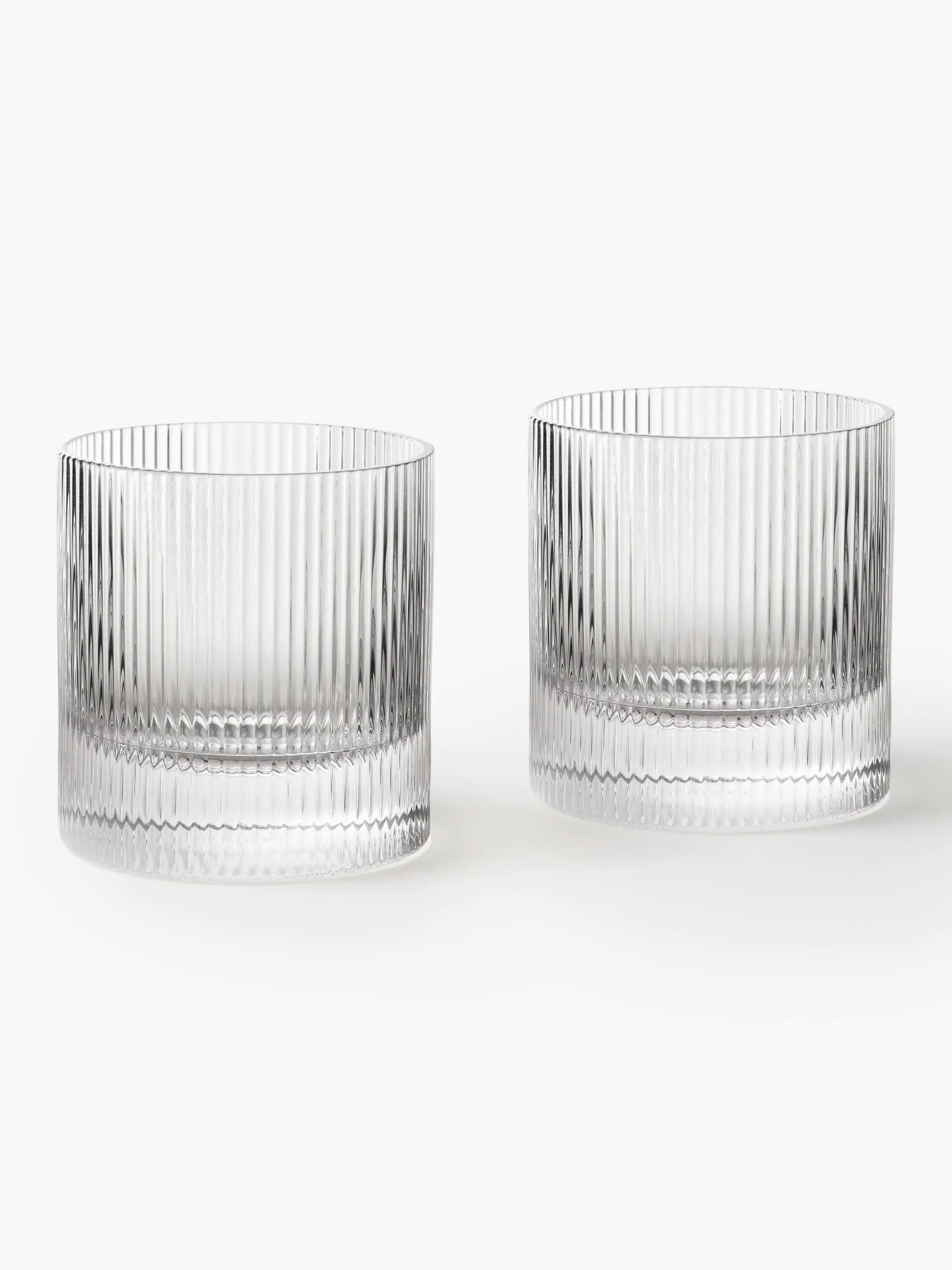 Set di 2 bicchieri in vetro soffiato Ripple