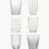 Set di 6 bicchieri in vetro soffiato con strutture diverse Melting Pot
