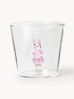 Set di 6 bicchieri per acqua in vetro borosilicato fatti a mano Animal Farm