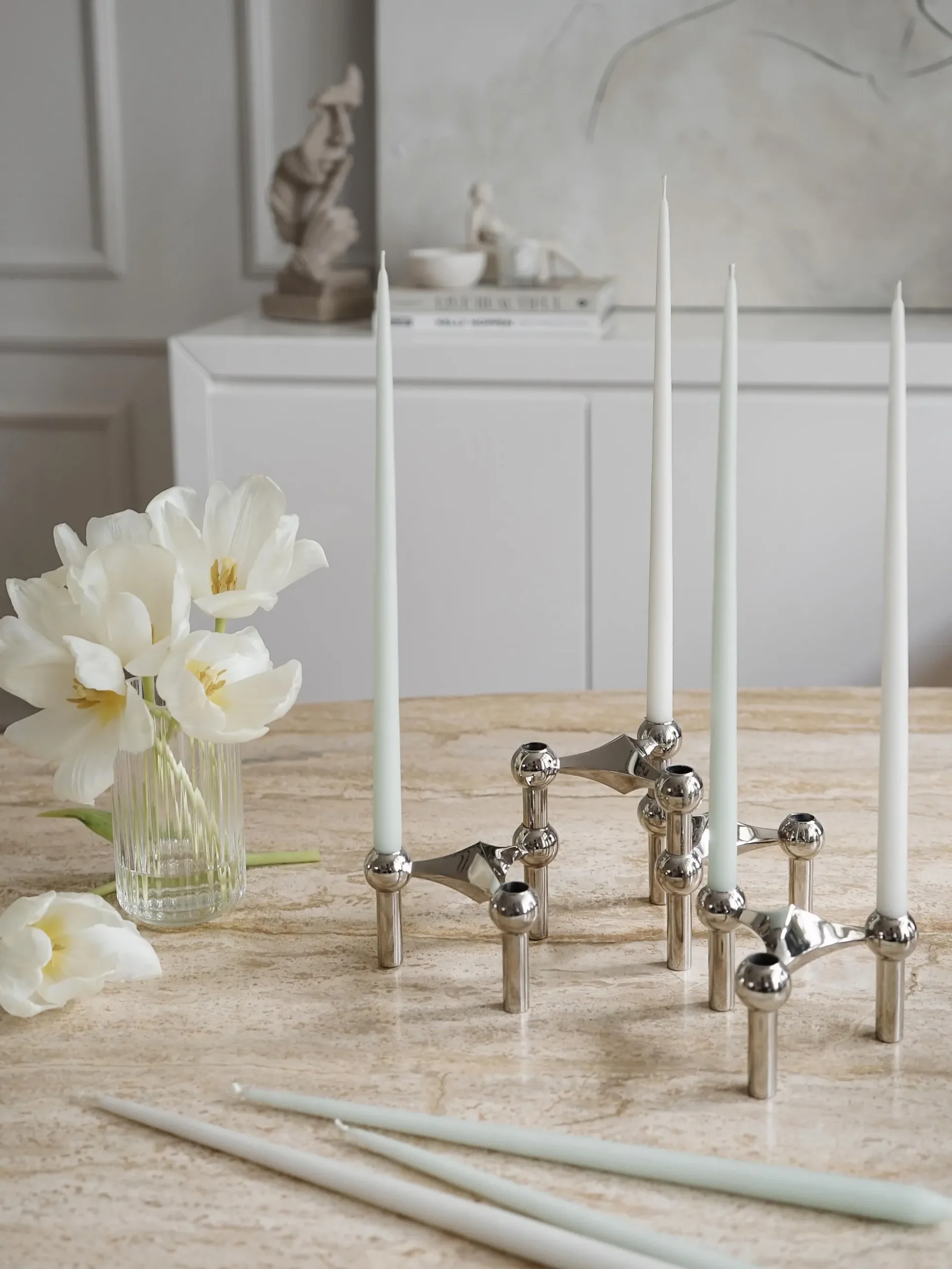 Set di 6 candele a bastoncino sottili Stoff Nagel
