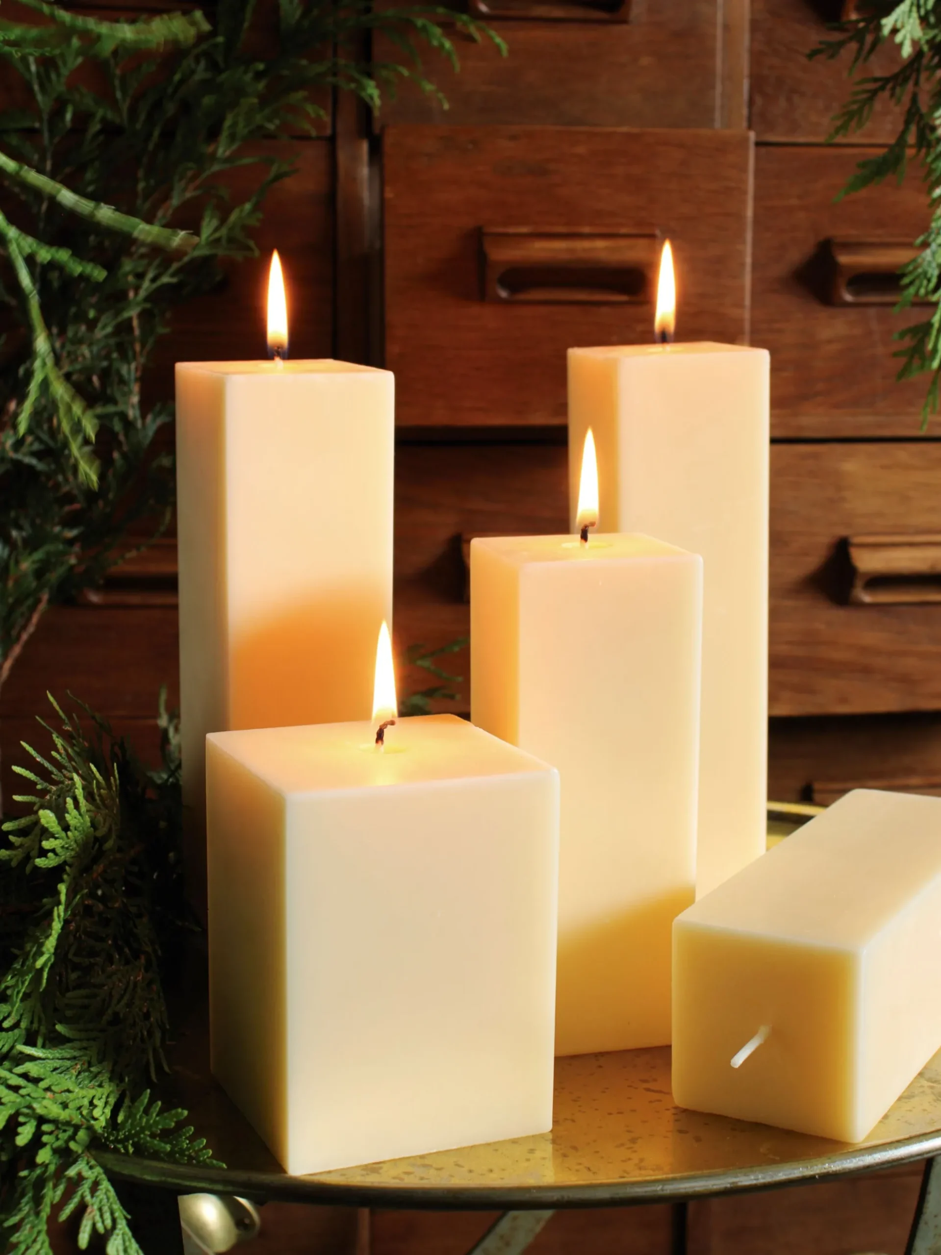 Set di 4 candele a blocco fatte a mano Clus