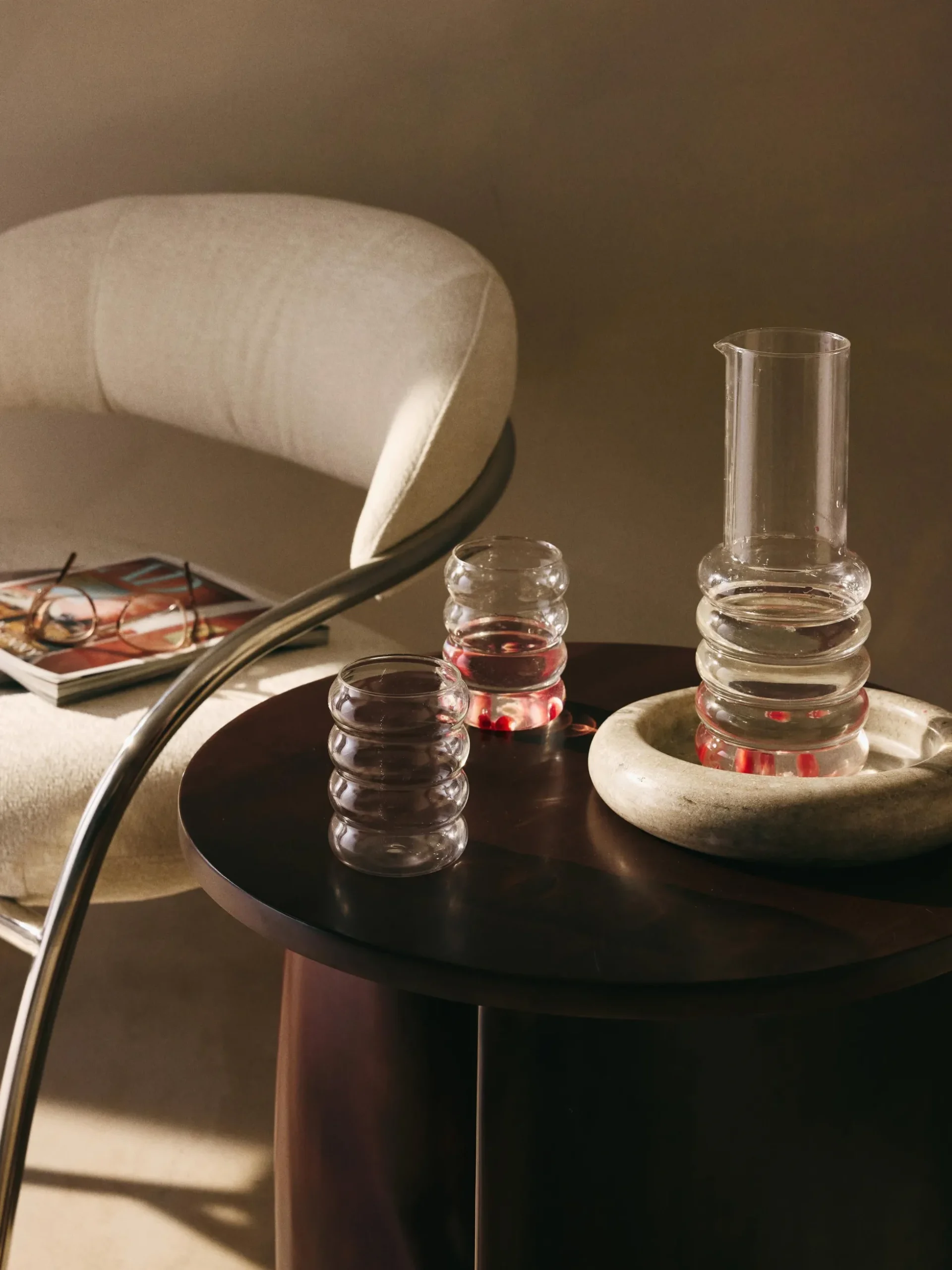 Set di caraffa e bicchieri in vetro soffiato Bubbly 5 pz