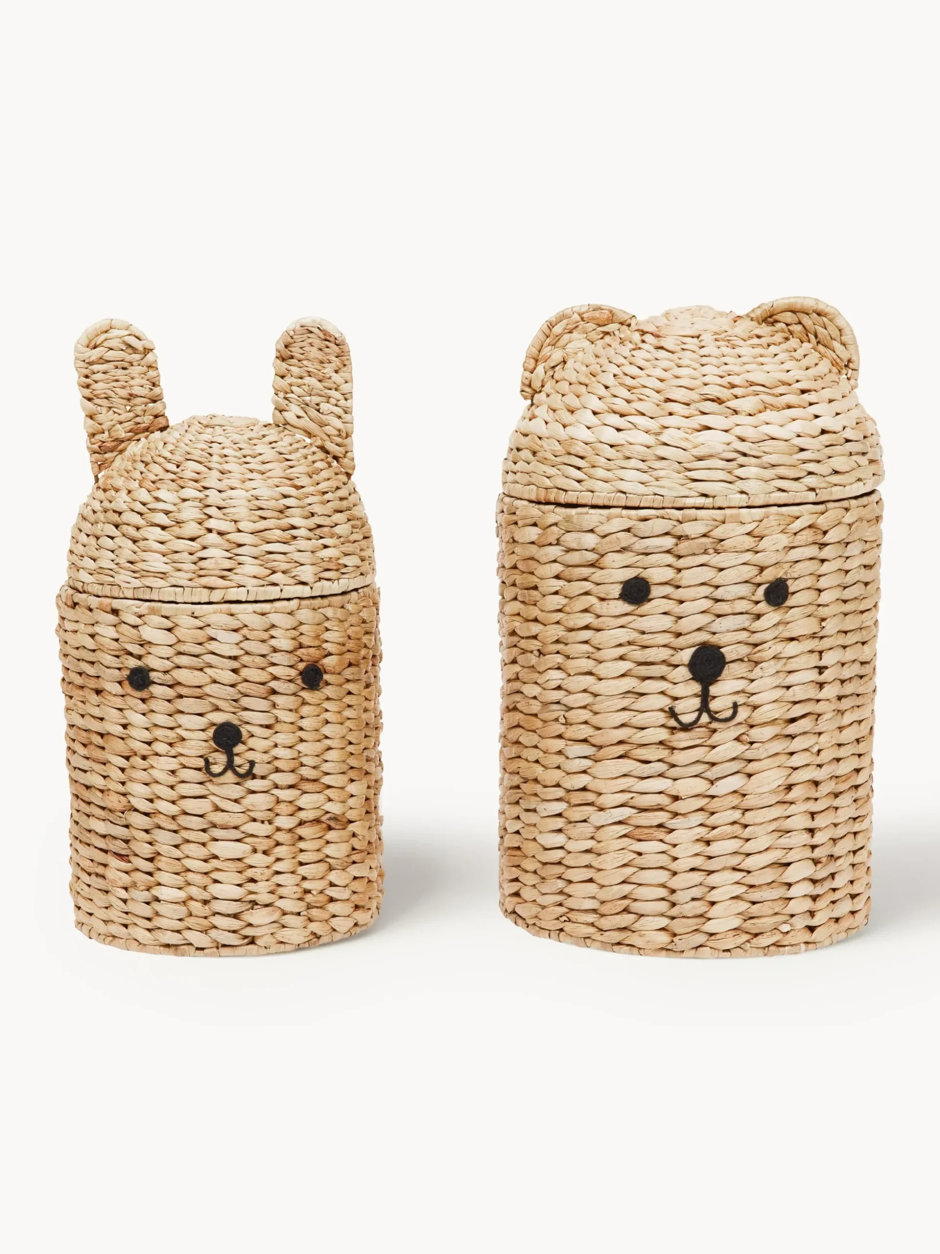 Set di 2 cestini fatti a mano con coperchi Bear & Rabbit