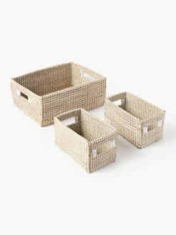 Set di 3 cestini in fibra naturale Aleya