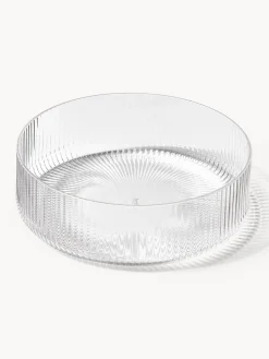 Set di 4 ciotole da portata in vetro soffiato con scanalatura in rilievo Ripple