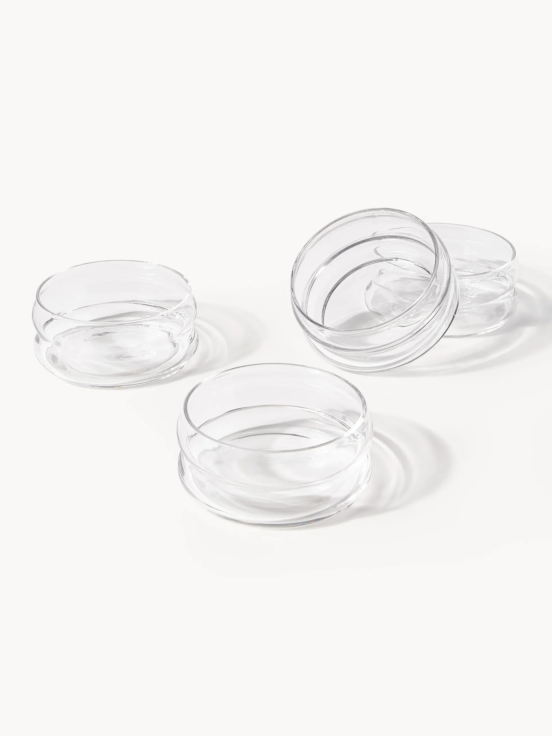 Set di 4 ciotole in vetro soffiato Bubbly