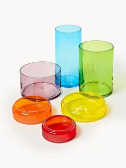 Set di 3 contenitori in vetro soffiato Multi