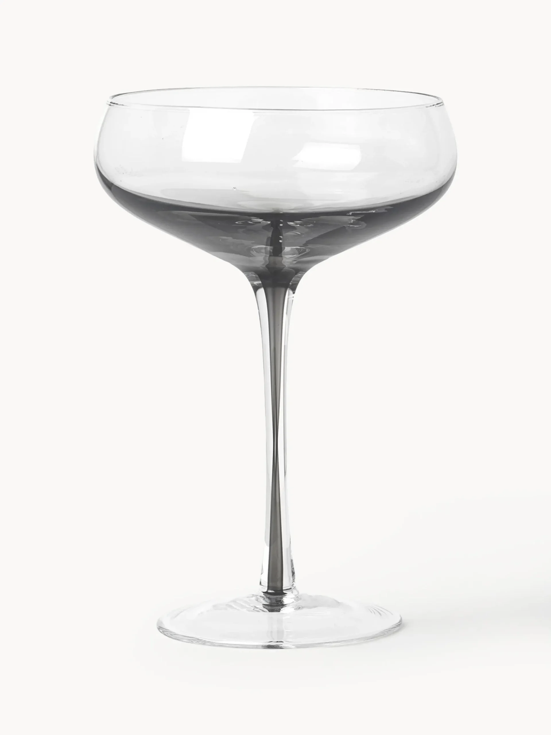 Set di 4 coppe da champagne in vetro soffiato con sfumatura di colore Smoke