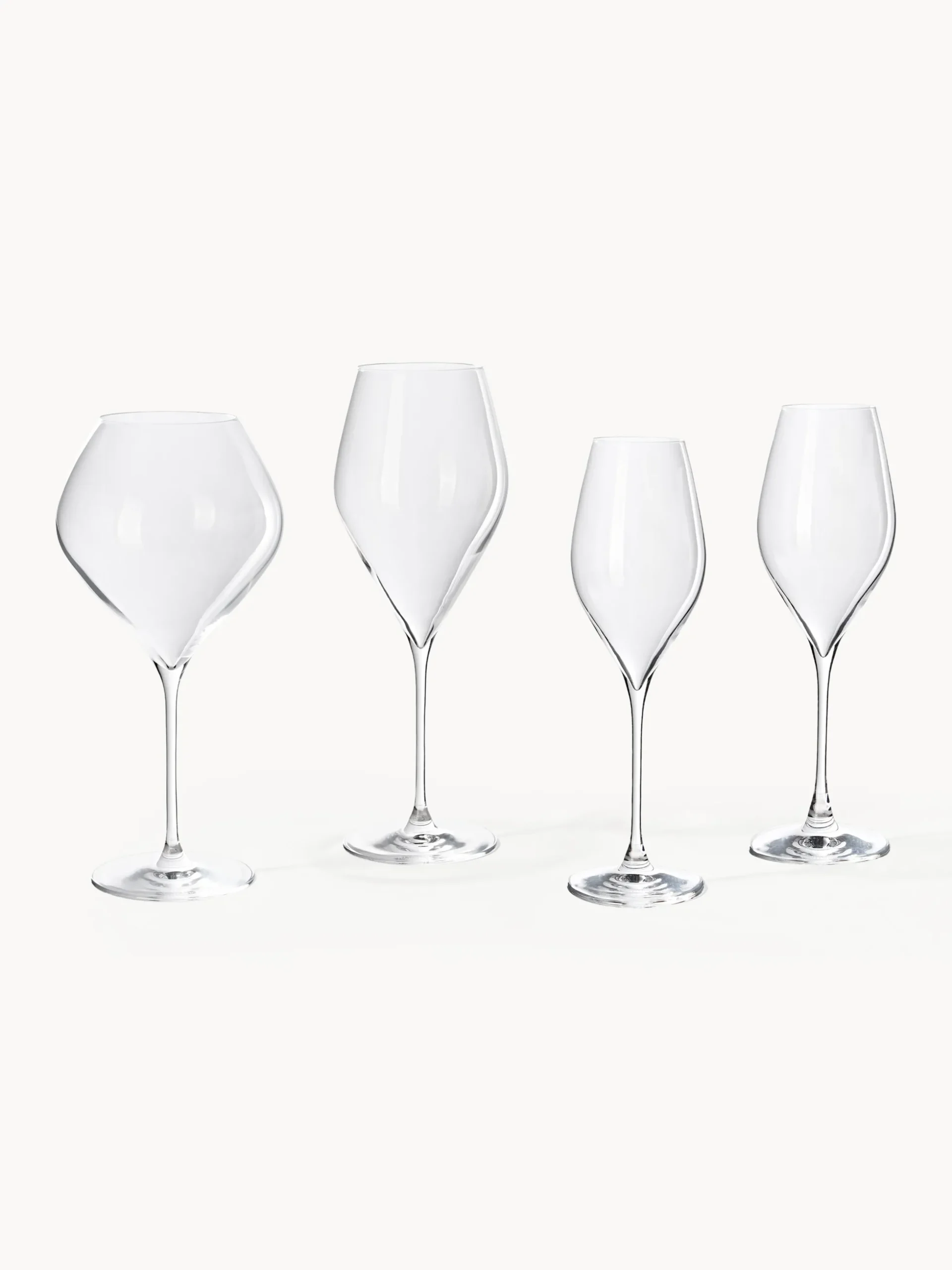 Set di 4 flute da champagne in cristallo Silvio