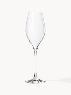 Set di 4 flute da champagne in cristallo Silvio