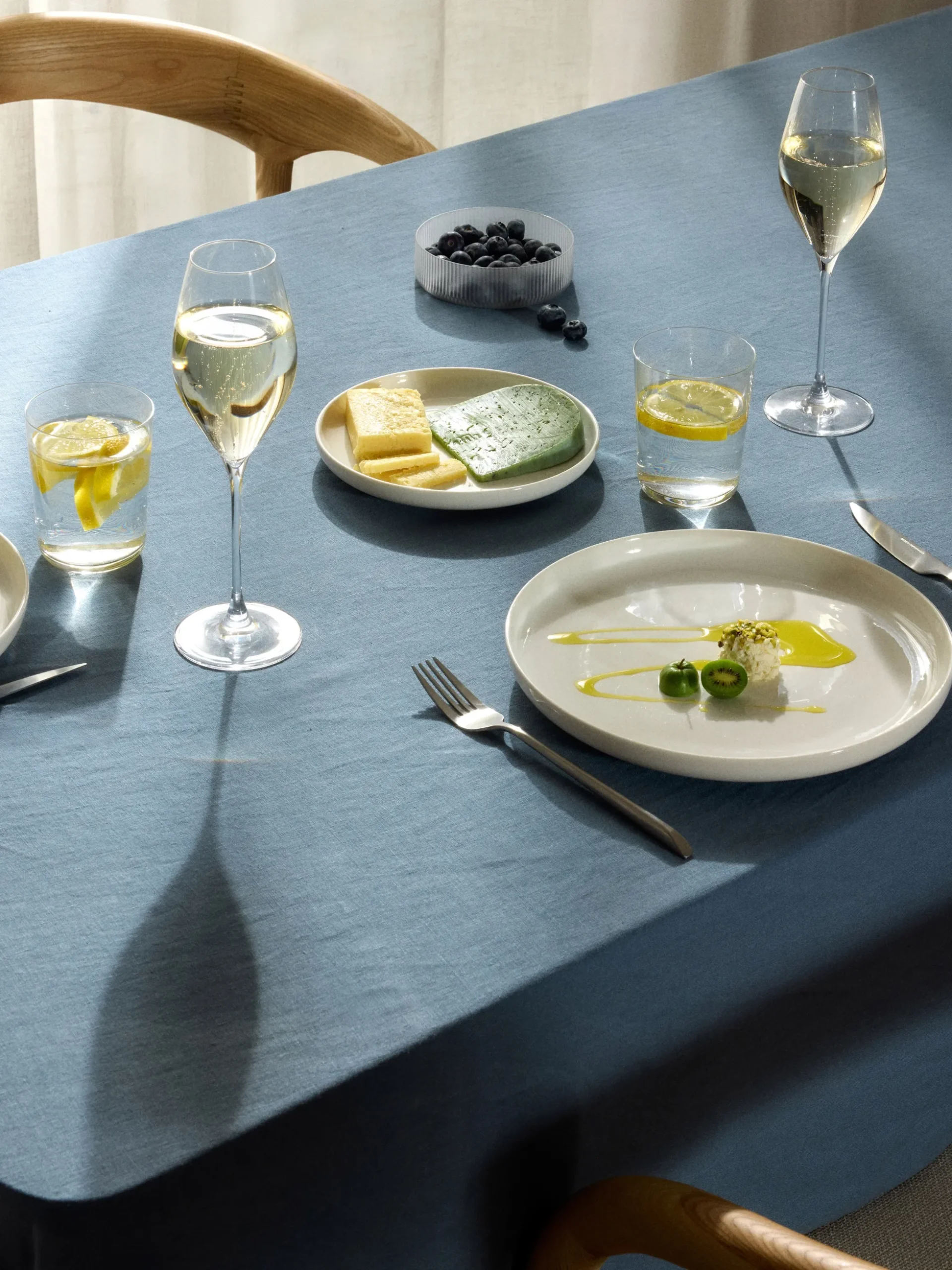 Set di 4 flute da champagne in cristallo Silvio