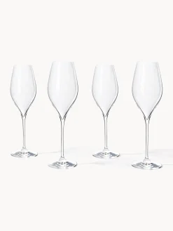 Set di 4 flute da champagne in cristallo Silvio