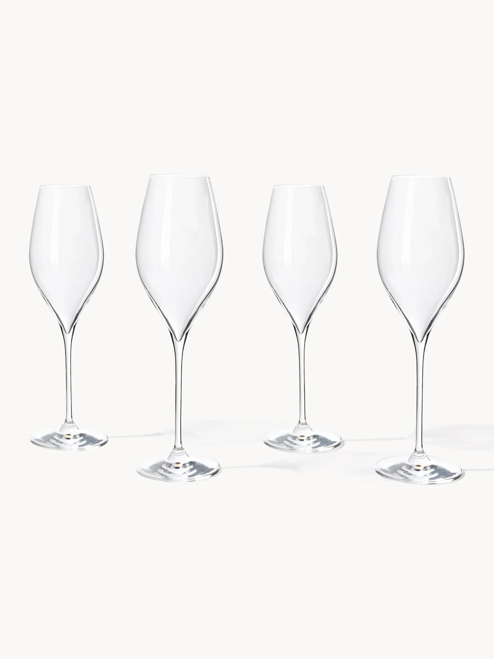 Set di 4 flute da champagne in cristallo Silvio