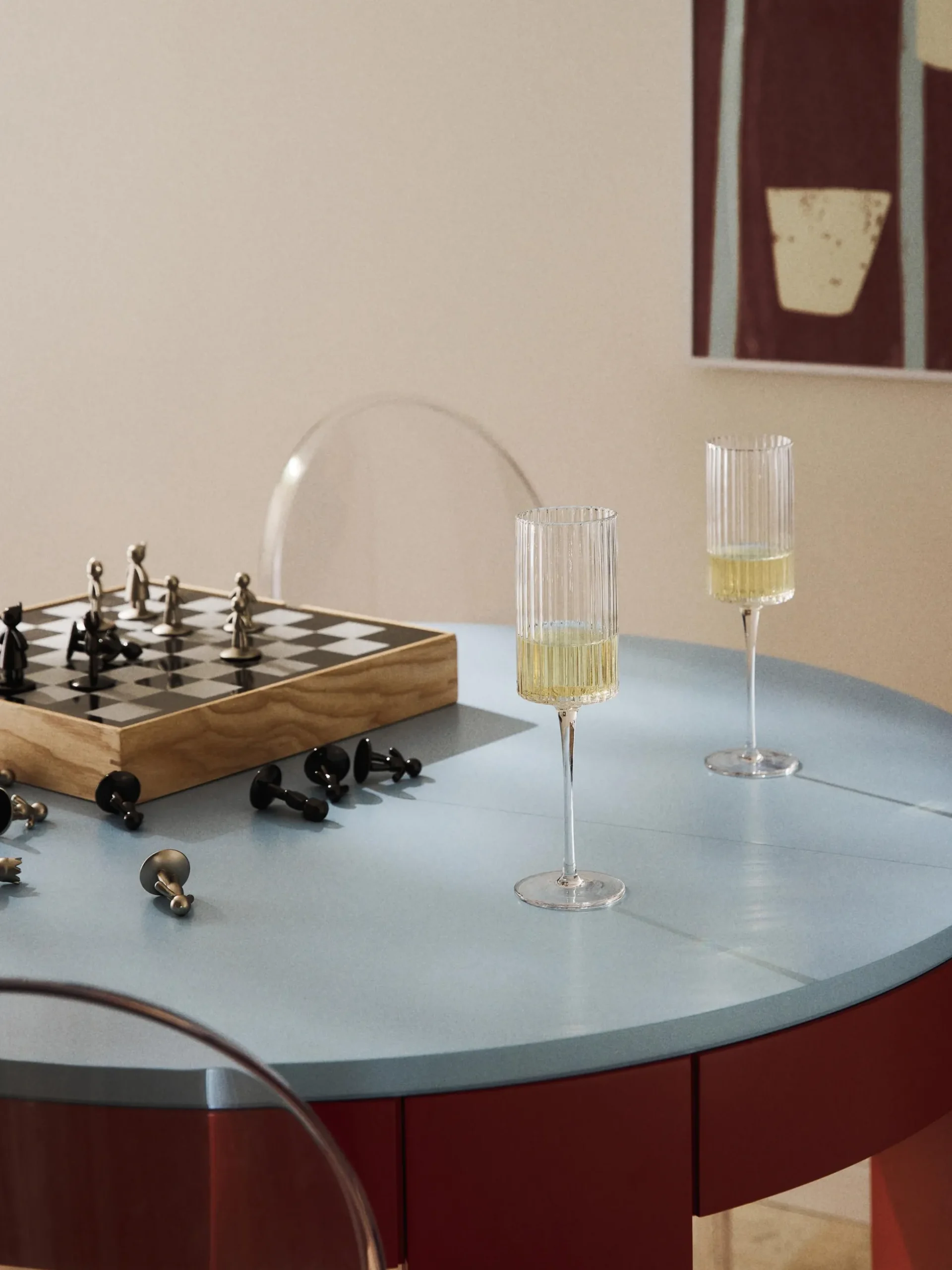 Set di 4 flute da champagne in vetro soffiato Aleo