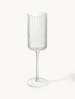 Set di 4 flute da champagne in vetro soffiato Aleo