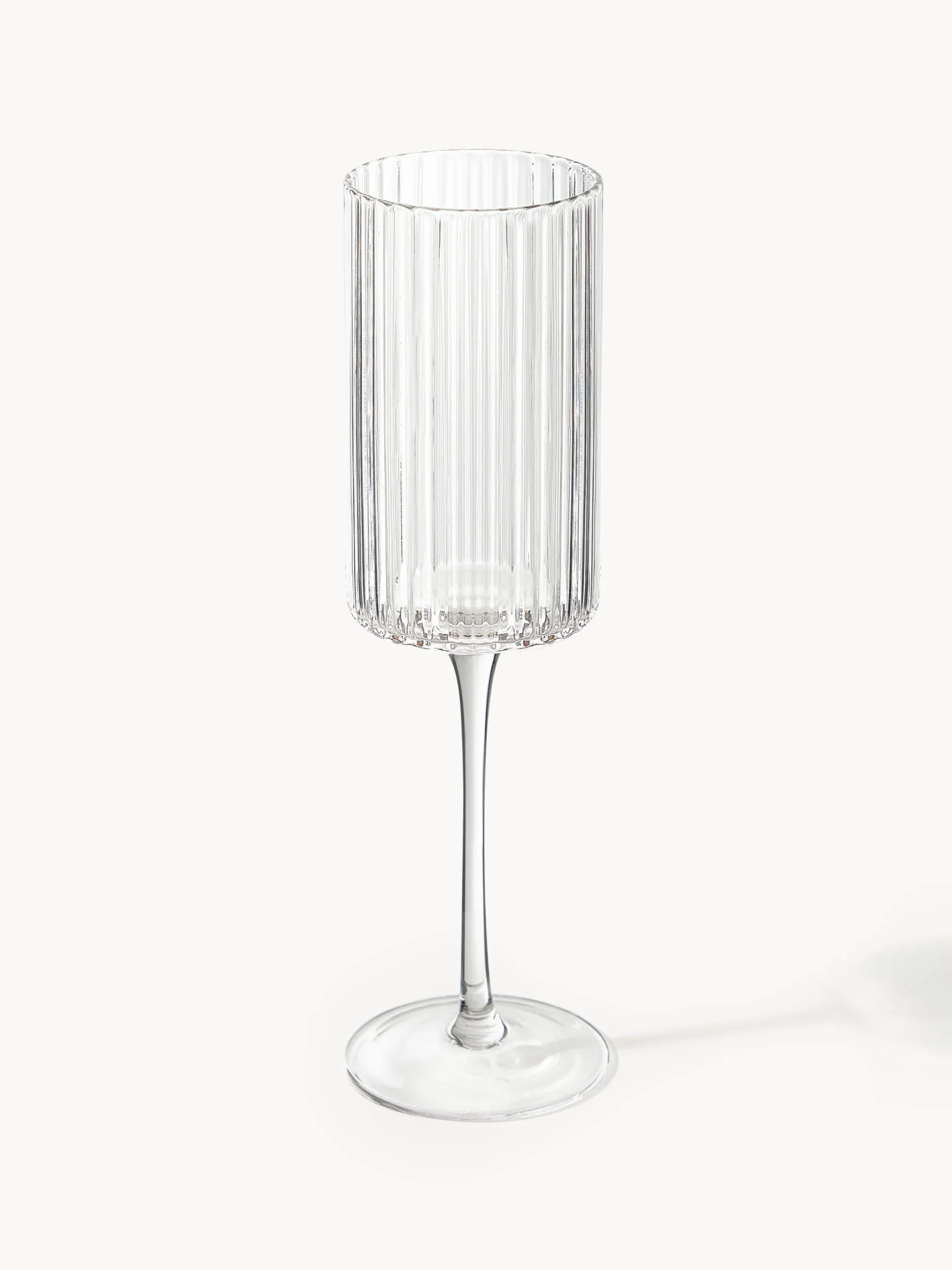 Set di 4 flute da champagne in vetro soffiato Aleo