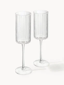 Set di 4 flute da champagne in vetro soffiato Aleo