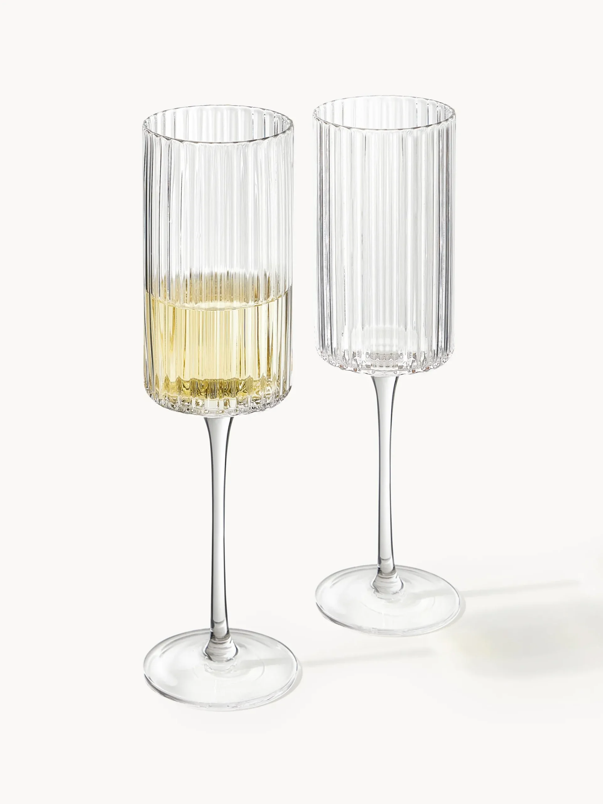 Set di 4 flute da champagne in vetro soffiato Aleo