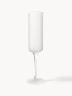 Set di 2 flute da champagne in vetro soffiato Ripple