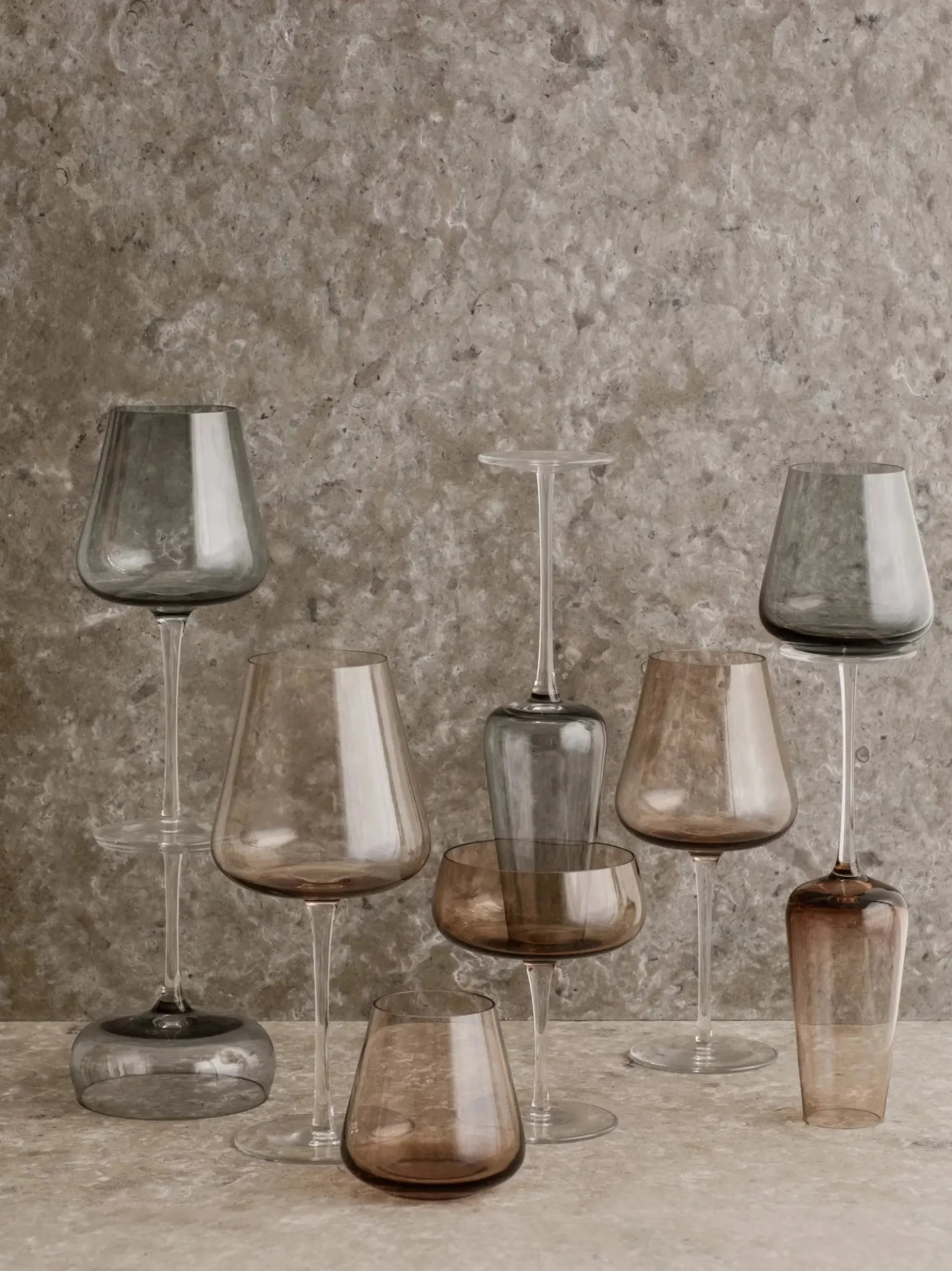 Set di 2 flute da champagne in vetro soffiato Belo