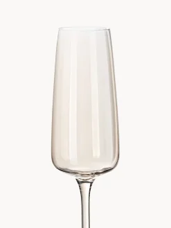 Set di 4 flute da champagne in vetro soffiato Ellery