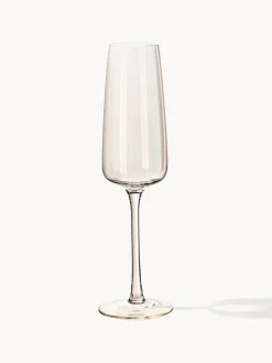 Set di 4 flute da champagne in vetro soffiato Ellery